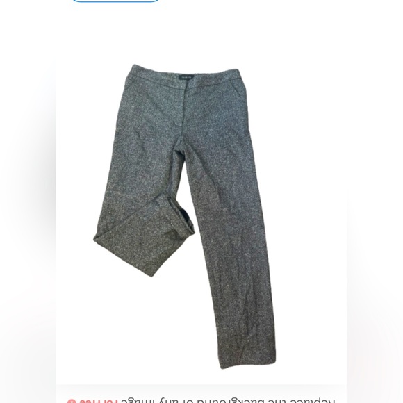 Talbots Gray Trousers Straight Leg Style Tweed print pockets stretch  size 8 - Picture 4 of 15